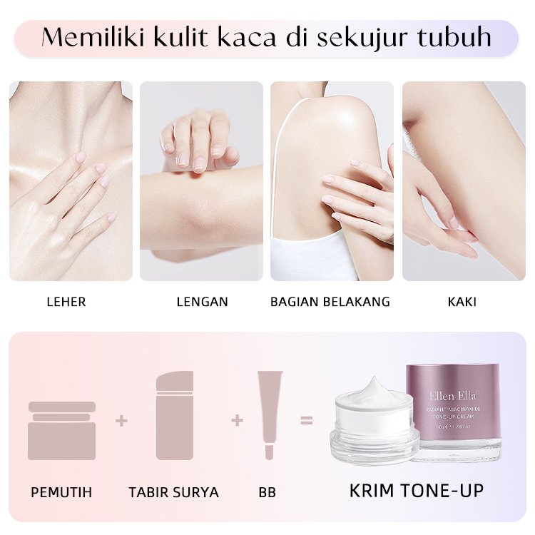 ELLEN ELLA 3-in-1 Tone Up Cream-Ciptakan kulit bercahaya sempurna - dapat digunakan di seluruh tubuh-SPF20+,PA++